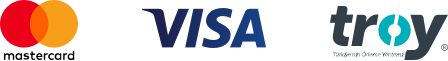 Visa, Mastercard ve Troy ödeme seçenekleri